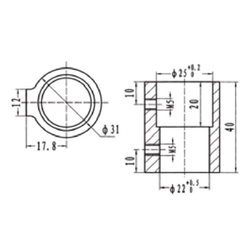 ΣΥΝΔΕΣΜΟΣ INOX–  AISI316 ΣΩΛΗΝΩΝ 22/25 mm