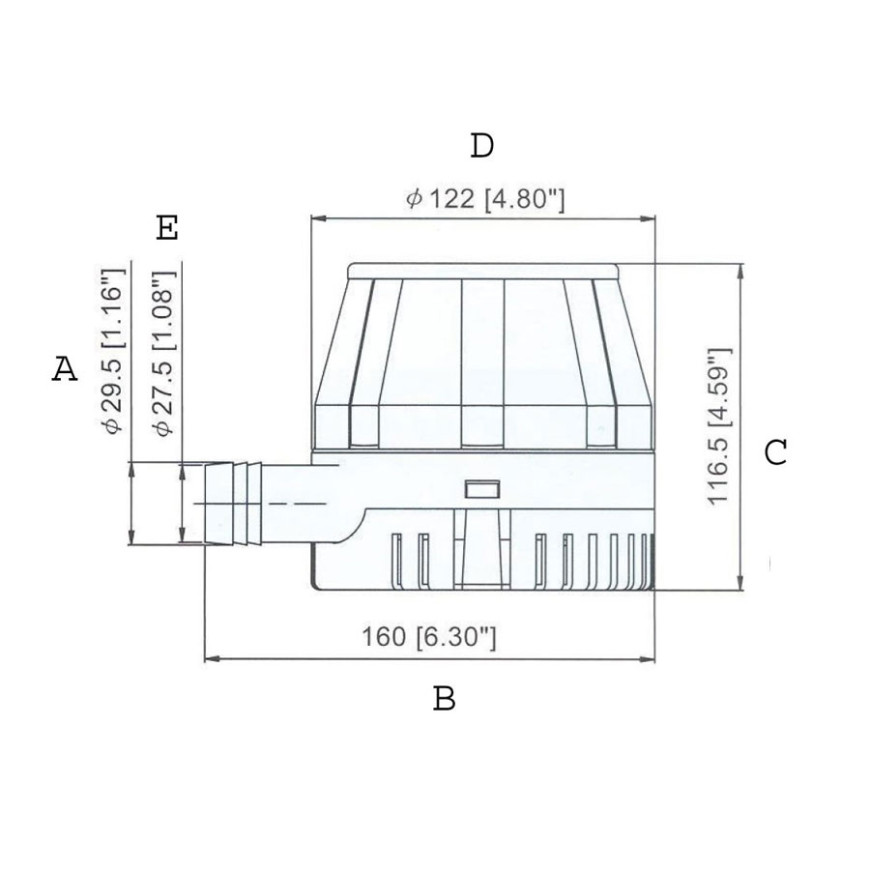 ΑΝΤΛΙΑ ΣΕΝΤΙΝΑΣ 12V 1250 GPH 79lt/min 3.5A