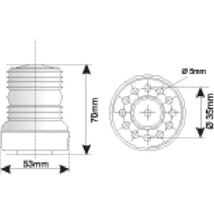 ΦΑΝΟΣ ΠΕΡΙΒΛΕΠΤΟΣ ΚΟΚΚΙΝΟΣ 12V/10W 360°